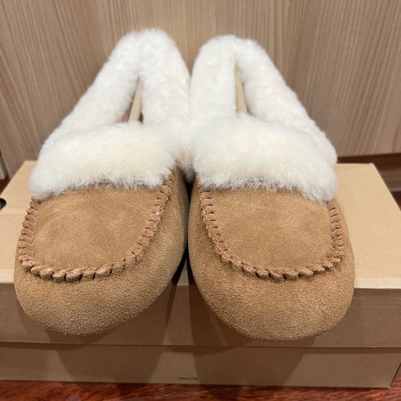 BNIB UGG Women Dakota Spill Seam Suede Shearling Lining Fur Chestnut Size 11 - Picture 9 of 15